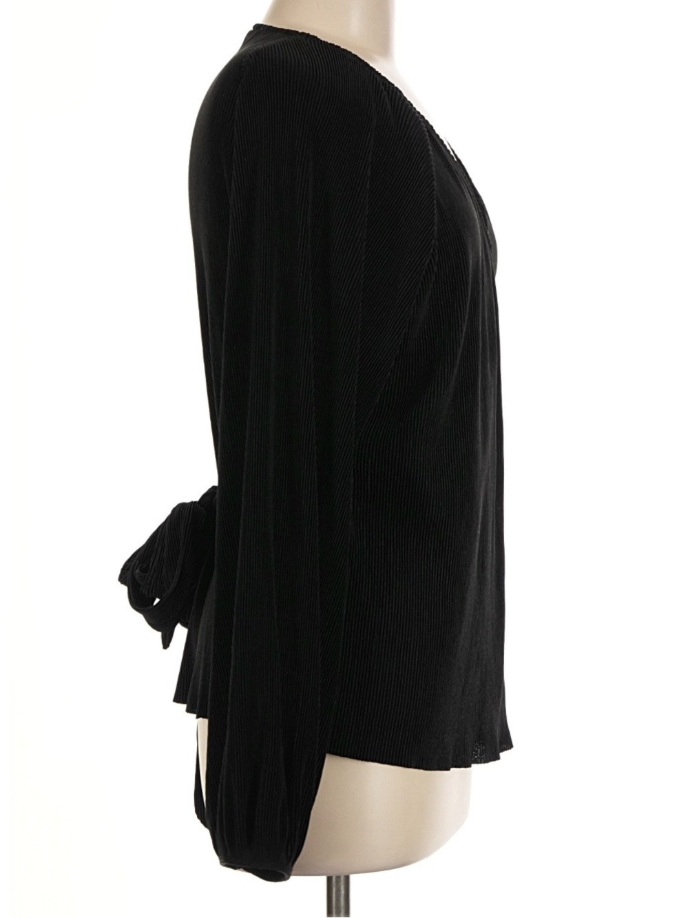 Very Flattering ASTR Black Wrap V-Neck Long Sleeve Blouse - Picture 3 of 4